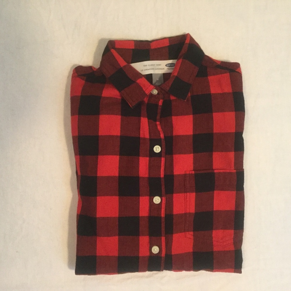 Women’s Old Navy Classic Shirt Button Plaid M